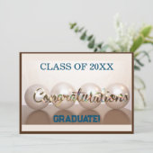 ブラウンおめでとうございます大学院卒園気球 招待状 (スタンド正面)