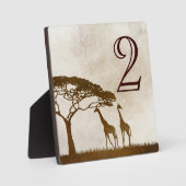 ブラウンおよびアイボリーアフリカキリン表番号 フォトプラーク (正面)