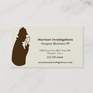 ブラウンおよびクリームの私立探偵の名刺 名刺