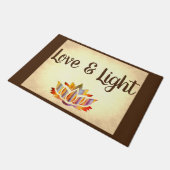 ブラウンおよびクリーム愛及びライト ドアマット (アングル)