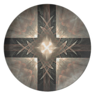 ブラウンおよびクリーム プレート