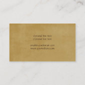 ブラウンおよびタンの渦巻のヴィンテージの名刺 名刺 (裏面)