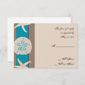 ブラウンおよびターコイズバンドヒトデの応答カード 出欠カード (正面/裏面)