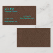 ブラウンおよびターコイズパターン名刺 名刺 (正面/裏面)