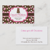 ブラウンおよびピンクのかわいいケーキのベーカリーの名刺 名刺 (正面/裏面)