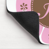 ブラウンおよびピンクのモノグラムH マウスパッド (コーナー)