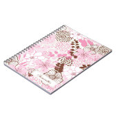 ブラウンおよびピンクの春の庭 ノートブック (左側)