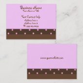 ブラウンおよびピンクの水玉模様の"ぽっちゃりした"名刺 名刺 (正面/裏面)