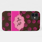 ブラウンおよびピンクの渦巻形のでガーリーなiPhone 5の場合 Case-Mate iPhoneケース (裏面(横))