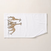 ブラウンおよびベージュタオルセットのキリン家族 バスタオルセット (ハンドタオル)