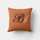 ブラウンおよびベージュ色Iの二重Bのモノグラム クッション (裏面)