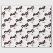 ブラウンおよび白いスプリンガースパニエル ラッピングペーパー (フラット)