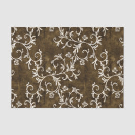 ブラウンおよび白いダマスク織 薄葉紙