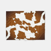 ブラウンおよび白い牛プリントパターン フリースブランケット (正面(横))