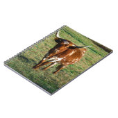 ブラウンおよび白い長角牛Bull ノートブック (左側)