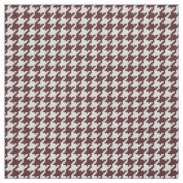 ブラウンおよび白く千鳥格子ので幾何学的なパターン ファブリック