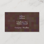 ブラウンおよび緑の抽象的なパターン 名刺 (裏面)