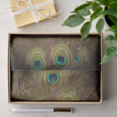 ブラウンおよび金ゴールドの孔雀の羽 薄葉紙 (ギフト)