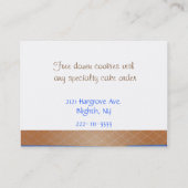 ブラウンおよび青いベーカリーの名刺 名刺 (裏面)