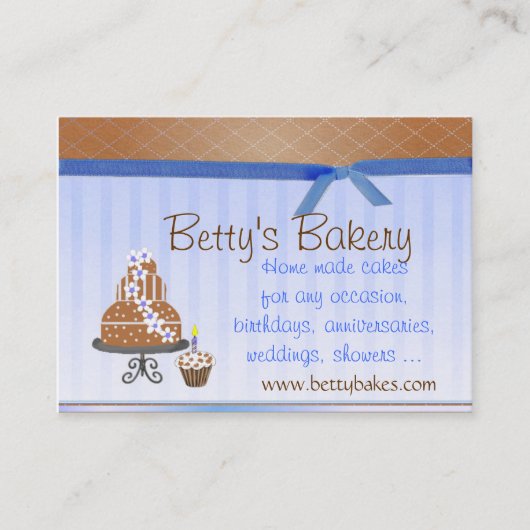 ブラウンおよび青いベーカリーの名刺 名刺 (正面)