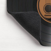 ブラウンおよび黒い陰陽のギターのビニールのグラフィック マウスパッド (コーナー)