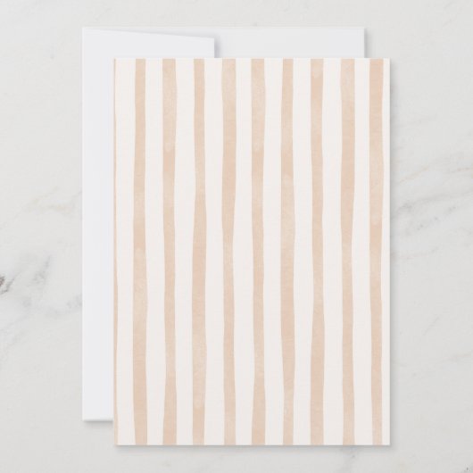 ブラウンお洒落ストライプパンプキンオンダーフル誕生日 招待状 (裏面)