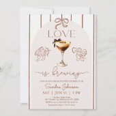 ブラウンお洒落ラブイズブルーイングブライダルシャワー 招待状 (正面)