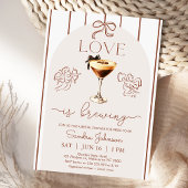 ブラウンお洒落ラブイズブルーイングブライダルシャワー 招待状