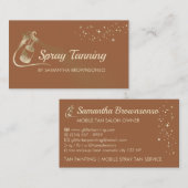 ブラウンかわいい金ゴールドエレガント書道タンスプレー 名刺 (正面/裏面)