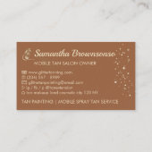 ブラウンかわいい金ゴールドエレガント書道タンスプレー 名刺 (裏面)