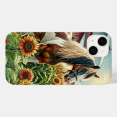 ブラウンかわいらしとホワイトホースonファ素朴ーム Case-Mate iPhoneケース (裏面 (横))