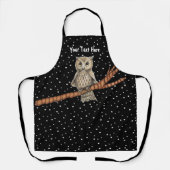 ブラウンかわいらしアイズゴールデンアイズブルーネックレススターズ エプロン (正面)