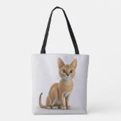 ブラウンかわいらしアビシニアン猫座り トートバッグ (裏面)