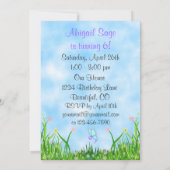 ブラウンかわいらしウマと蝶誕生日 招待状 (裏面)