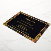 ブラウンかわいらしヌビアンヤギ金ゴールド誕生日 箔招待状 (回転した状態)