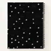 ブラウンかわいらしフクロウブランチブルーネックレススターズムーン ノートブック (裏面)