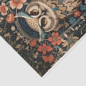 ブラウンかわいらしフクロウ・ウィリアム・モリスインスパイアフローラ 薄葉紙 (詳細)