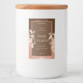 ブラウンかわいらしフローラ製品ラベルバラ金ゴールドフレーム フードラベル (正面)