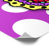 ブラウンかわいらしヘアフェアリーガールハッピーバースデー ポスター (角)