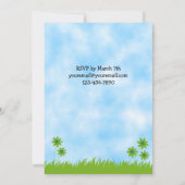 ブラウンかわいらしホースガールズ誕生日招待状 招待状 (裏面)