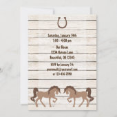 ブラウンかわいらしホース&バーンウッドガールズ誕生日 招待状 (裏面)