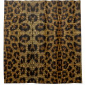 ブラウンきらびやかなヒョウ柄 シャワーカーテン (正面)