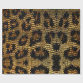 ブラウンきらびやかなヒョウ柄 ラッピングペーパー (フラット)