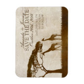 ブラウンとアイボリーのアフリカのキリンは日付を保存 マグネット (縦)