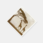 ブラウンとアイボリーアフリカキリン結婚ズ スタンダードカクテルナプキン (角)