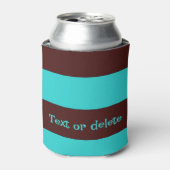 ブラウンとアクアのストライプ 缶クーラー (缶正面)