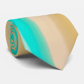 ブラウンとアクアの油絵を描ラインタイ ネクタイ (ロール)