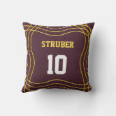 ブラウンとイエローの装飾用クッション クッション (裏面)