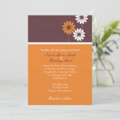 ブラウンとオレンジのデイジー結婚式招待状 招待状 (スタンド正面)
