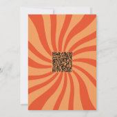 ブラウンとオレンジのレトロとQR結婚式招待状 招待状 (裏面)